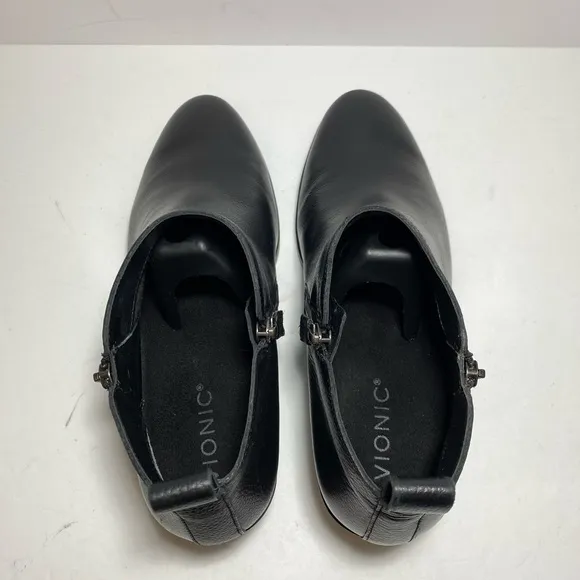VIONIC Cecily Ankle Boot Waterproof Black Leather  Booties women’s Shoes Sz 8.5