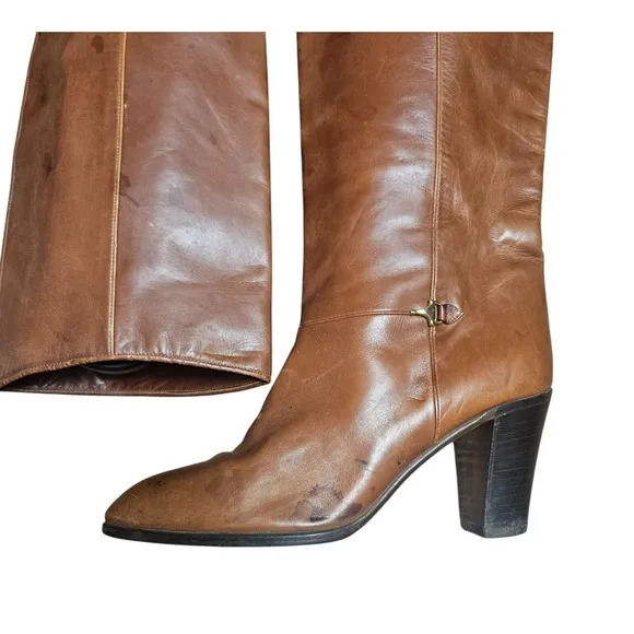 VTG 1970s Gucci Horsebit Riding Equestrian Boots 39 US 9 Old Money Quiet Luxury
