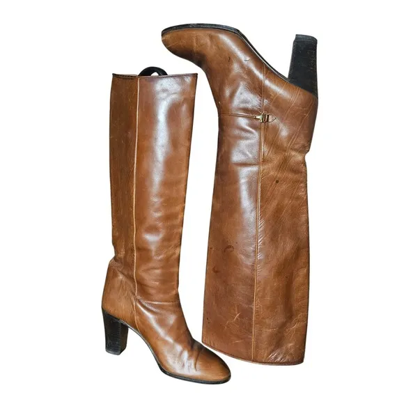 VTG 1970s Gucci Horsebit Riding Equestrian Boots 39 US 9 Old Money Quiet Luxury