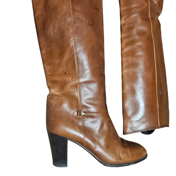VTG 1970s Gucci Horsebit Riding Equestrian Boots 39 US 9 Old Money Quiet Luxury