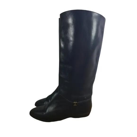 Vtg Etienne Aigner black leather riding boots