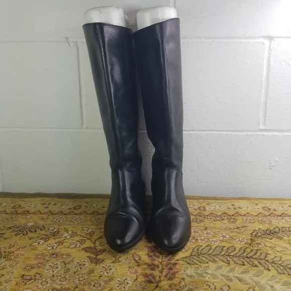 Vtg Etienne Aigner black leather riding boots