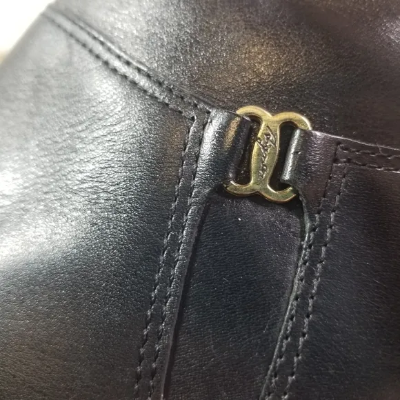 Vtg Etienne Aigner black leather riding boots