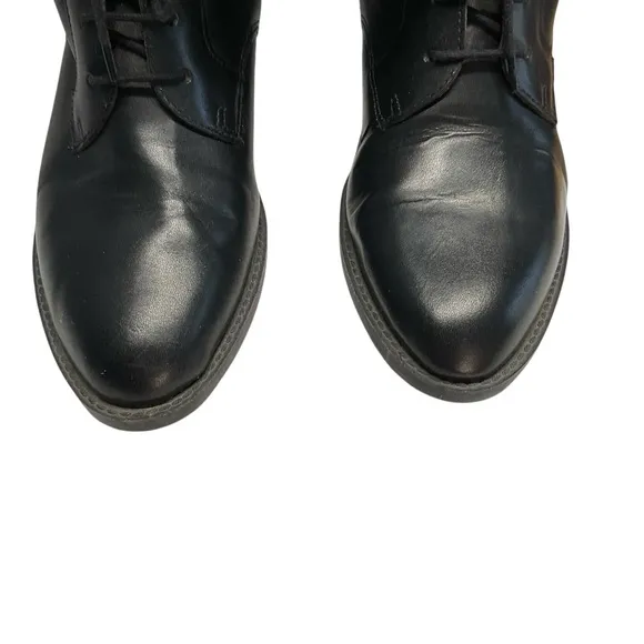VTG Euro Club Sebastian Piatto Black Leather Equestrian Lace Up Boots Size 7.5