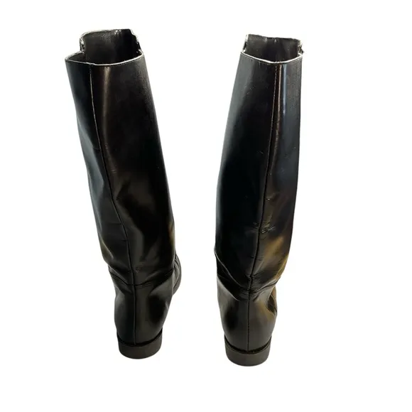 VTG Euro Club Sebastian Piatto Black Leather Equestrian Lace Up Boots Size 7.5