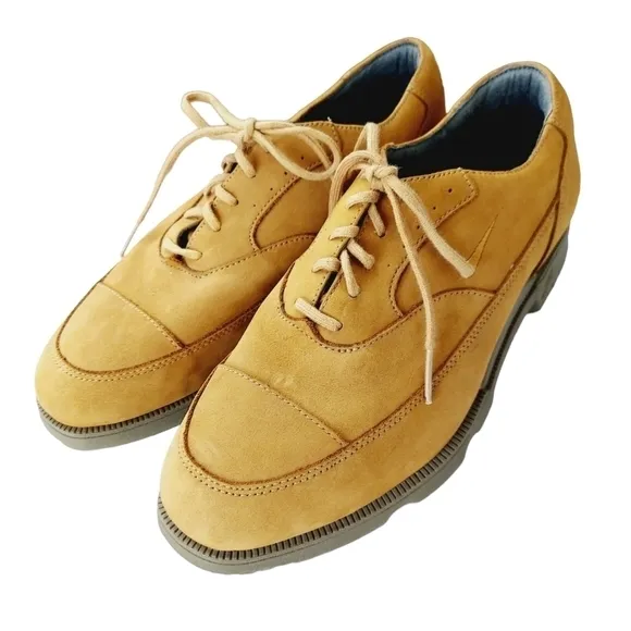 VTG Nike Air Mens Golf Shoes Metal Spike Nubuck Brown Waterproof Size 6 M 90's