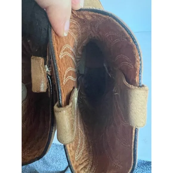 VTG Texas Brand Embroidered Brown Western Unisex Suede/Leather MidCalf Boots