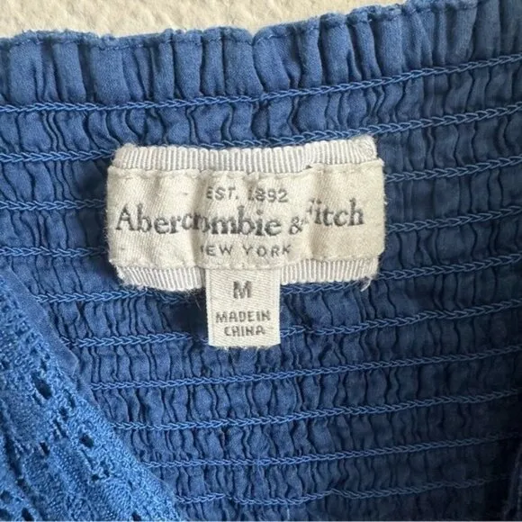VTG Y2K Abercrombie &amp; Fitch Mini Dress Sz M Floral Lace Peacock Print Whimsical