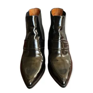 Whistles Black Patent Leather Riley Ankle Boots