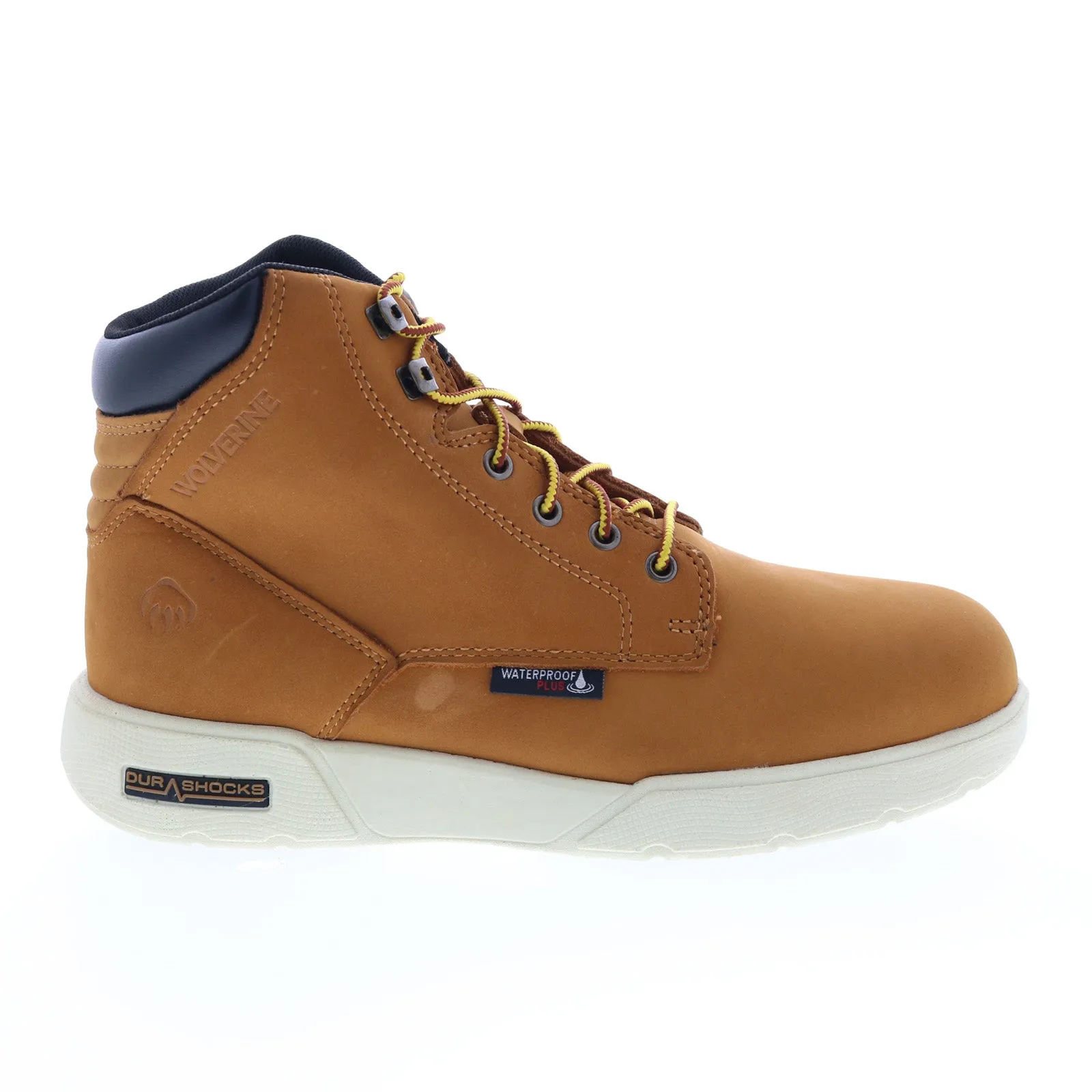 Wolverine Kickstart DuraShocks WP 6" Mens Wide Brown Lace Up Work Boots