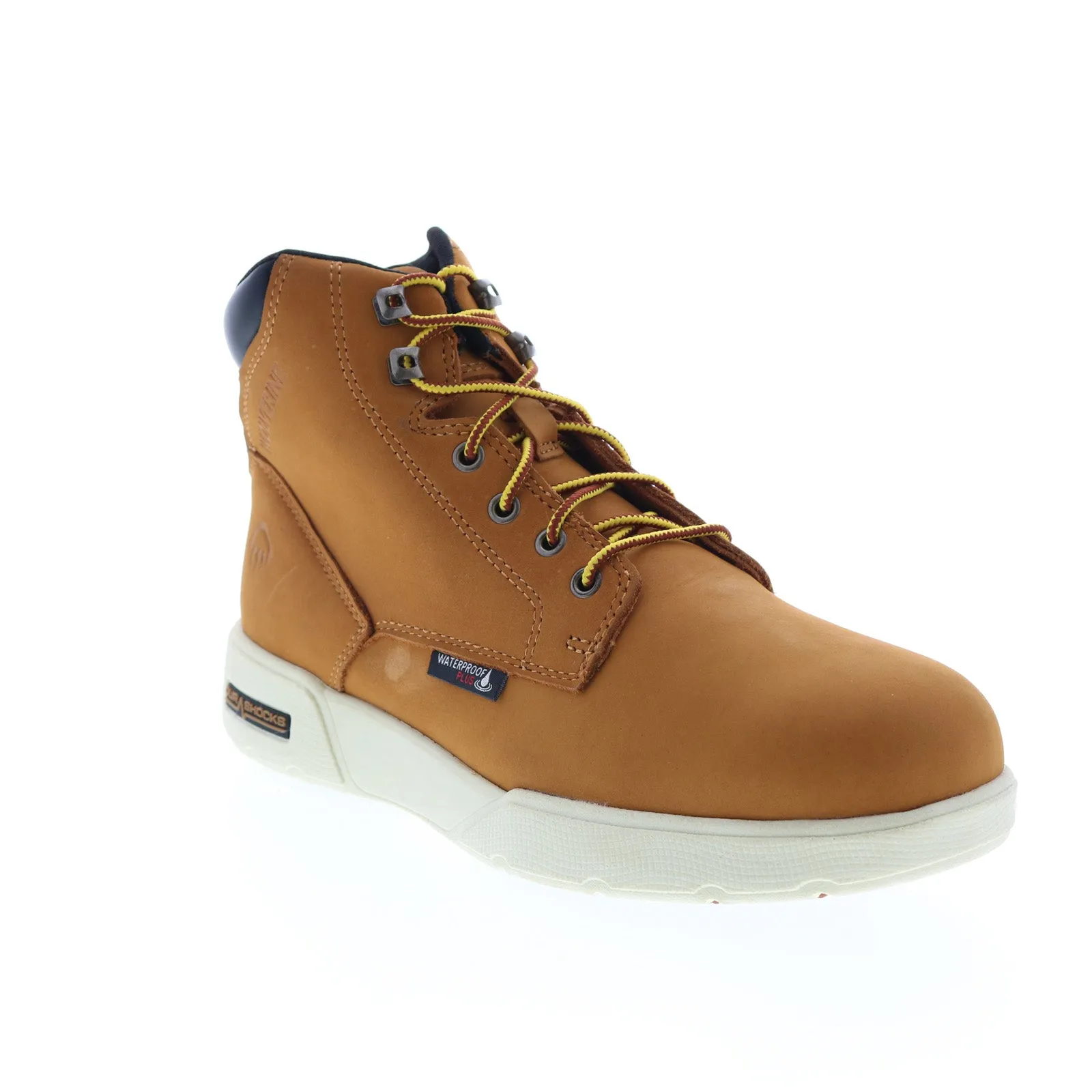Wolverine Kickstart DuraShocks WP 6" Mens Wide Brown Lace Up Work Boots