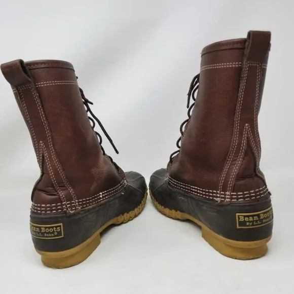 Women's 10 10N LL Bean 10&quot; tall shearling lined winter bean boots