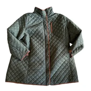 Women's 2X Ralph Lauren Green Quilted Equestrian Chore Jacket No Hood