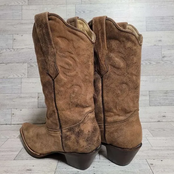 Women's Corral Stampede Western Brown Leather Rodeo Cowboy Boots Size 7