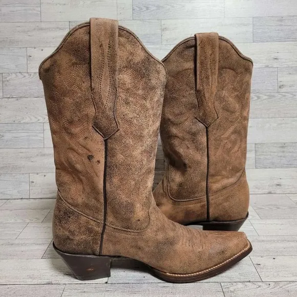 Women's Corral Stampede Western Brown Leather Rodeo Cowboy Boots Size 7