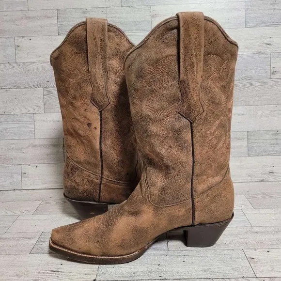 Women's Corral Stampede Western Brown Leather Rodeo Cowboy Boots Size 7
