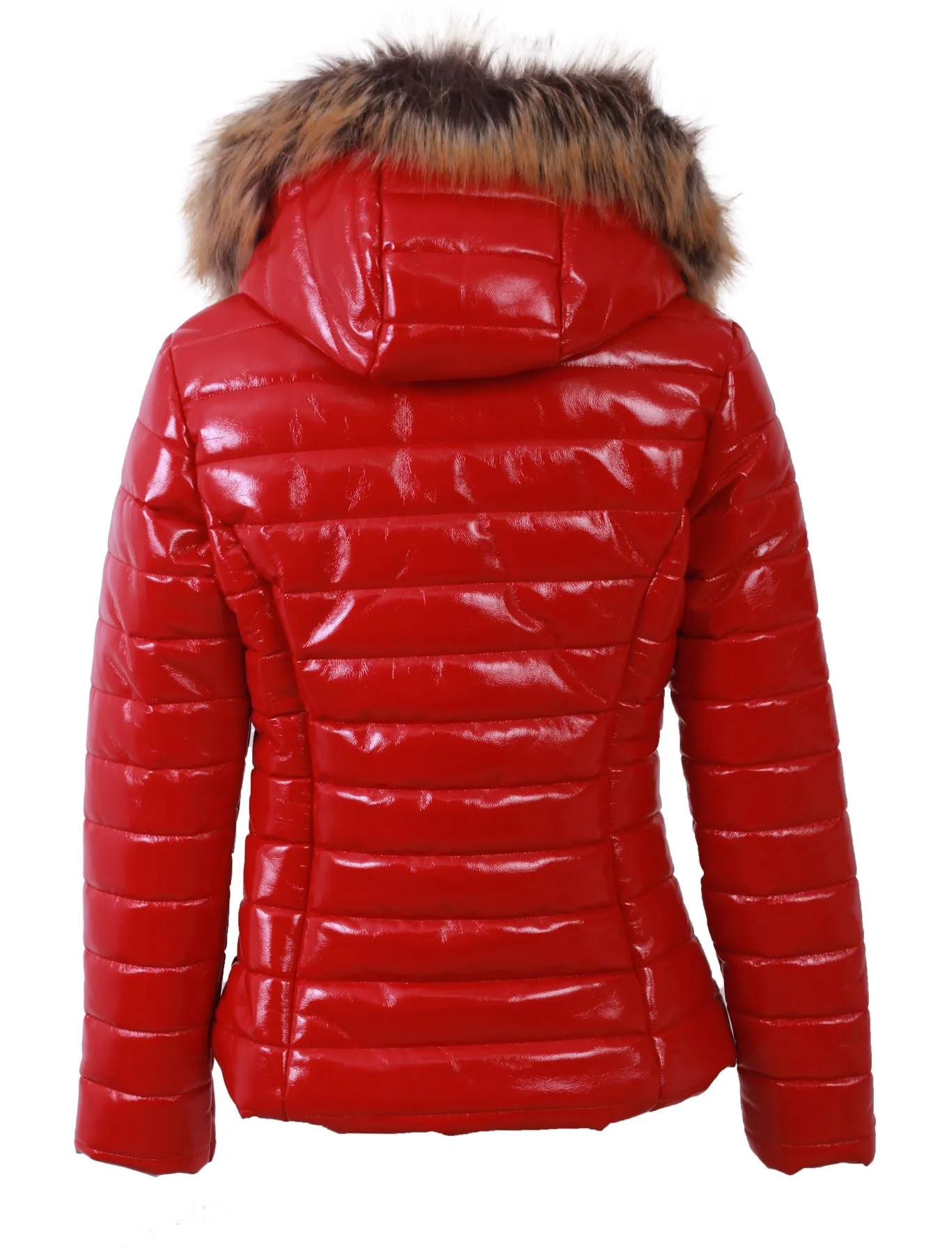 Womens Ladies Quilted Designer Padded Bubble Fur Hooded Puffer Coat Jacket