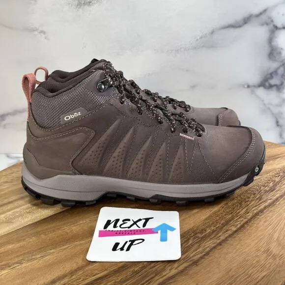 Women's Oboz Sypes Mid Leather B-Dry Waterproof Hike Boot Peppercorn size 7 NWOB