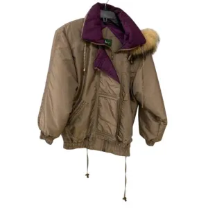 Women’s S Hunt Club Bomber Jacket w/ Fox Fur Hood Festival VTG Y2K Winter