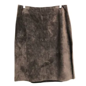 Womens Size 8 Vintage GAP Brown Suede Skirt Real Leather Minimalist Y2K