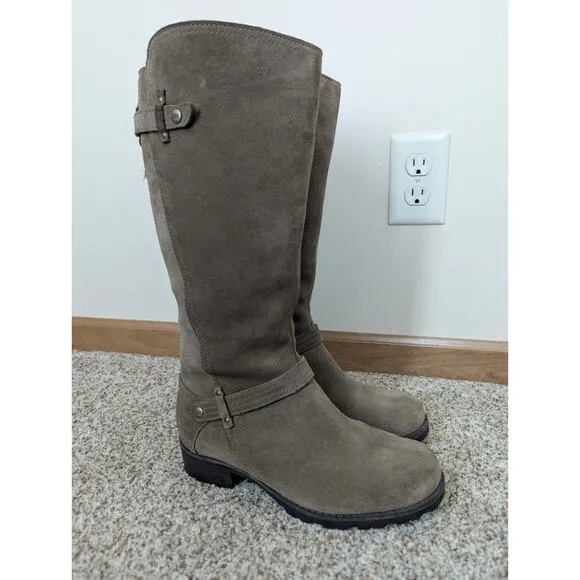 Women's Ugg Jillian 1917 Riding Boot Tan Knee High Zip Shearling Lined Size 7