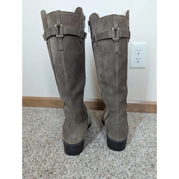 Women's Ugg Jillian 1917 Riding Boot Tan Knee High Zip Shearling Lined Size 7