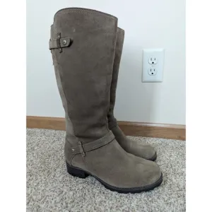 Women's Ugg Jillian 1917 Riding Boot Tan Knee High Zip Shearling Lined Size 7