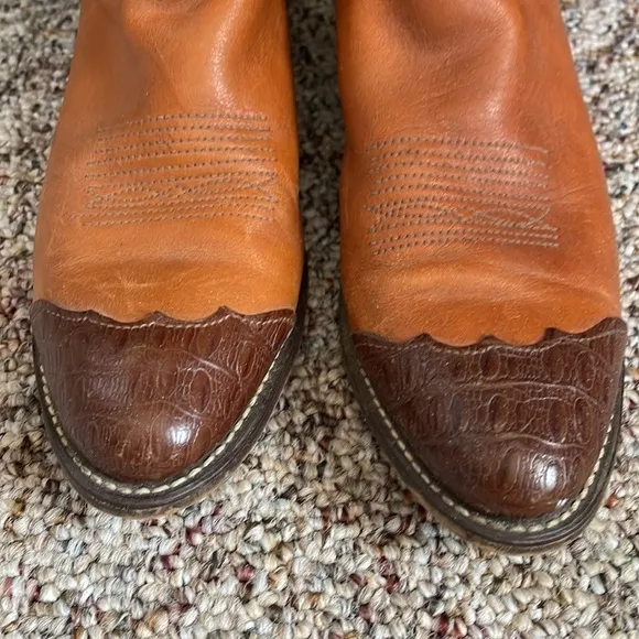 Women’s Vintage ACME Leather Cowboy Boots Size 8.5