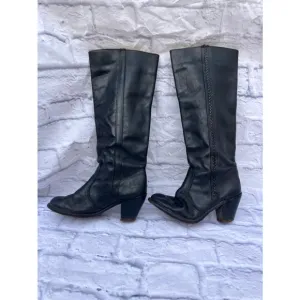 Women's Vintage Dex Black Leather Boots Size 6M-Western Festival Boots
