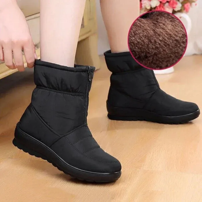 Women's Waterproof Warm Cotton Zipper Snow Ankle Boots