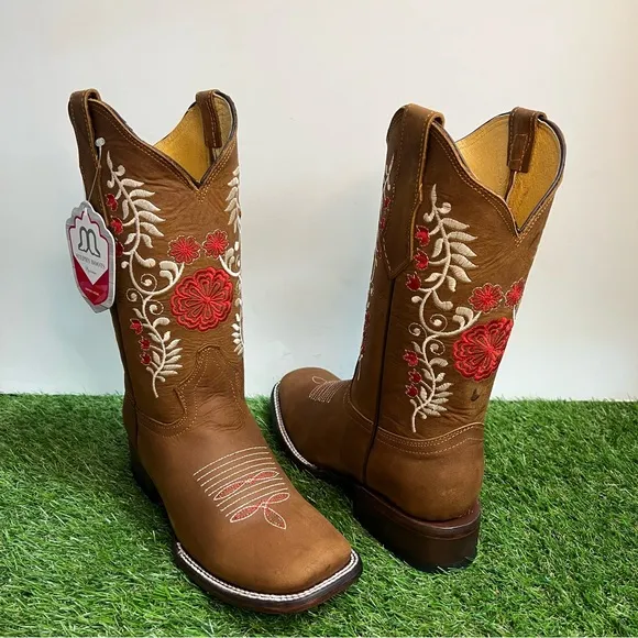 WOMEN'S WESTERN RODEO COWGIRL BOOTS GENUINE LEATHER LADIES BOTA VAQUERA …