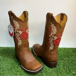 WOMEN'S WESTERN RODEO COWGIRL BOOTS GENUINE LEATHER LADIES BOTA VAQUERA …