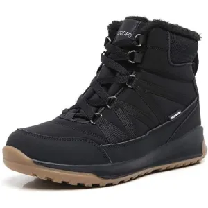 Women's Winter Waterproof Vamp Snow Boots, Black