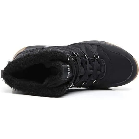 Women's Winter Waterproof Vamp Snow Boots, Black