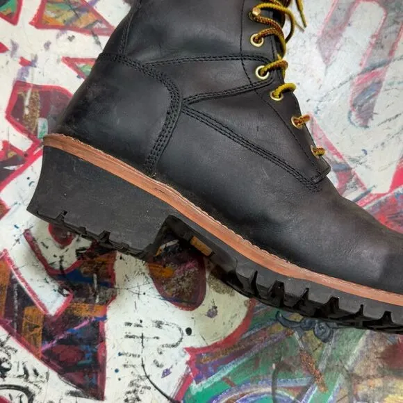 Work Zone Black Waterproof Steel Toe Work Boots - Oil Resistant, Size 9.5