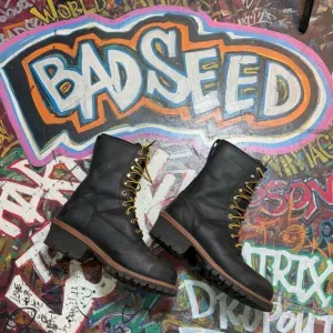 Work Zone Black Waterproof Steel Toe Work Boots - Oil Resistant, Size 9.5