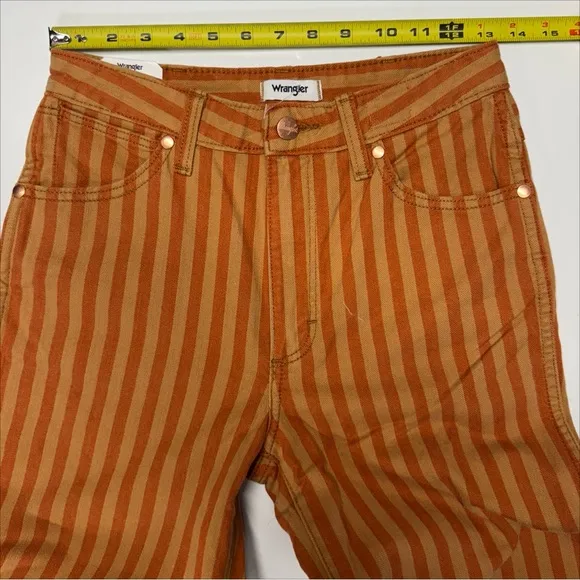 Wrangler | The Wanderer 622 High Rise Flare Goldie Orange Brown Stripe - NWT