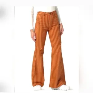 Wrangler | The Wanderer 622 High Rise Flare Goldie Orange Brown Stripe - NWT