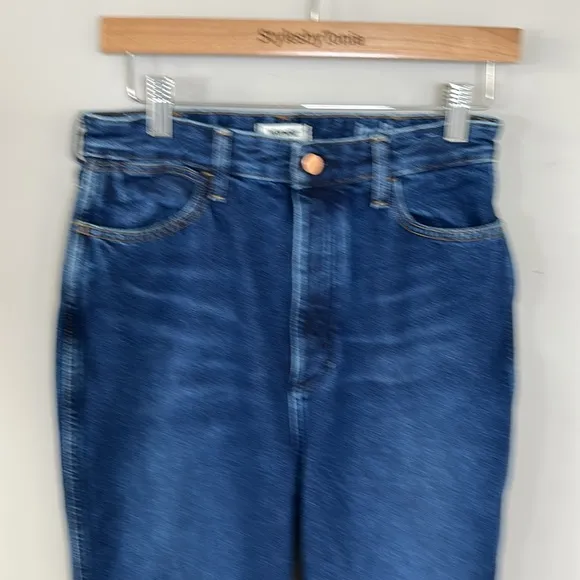Wrangler Wanderer Jean Indigood Earthwash Women High Rise Flare Stretch 28 x 34