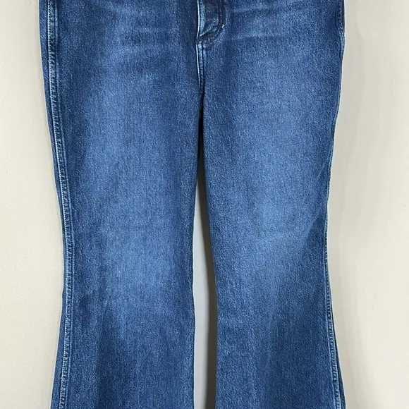 Wrangler Wanderer Jean Indigood Earthwash Women High Rise Flare Stretch 28 x 34