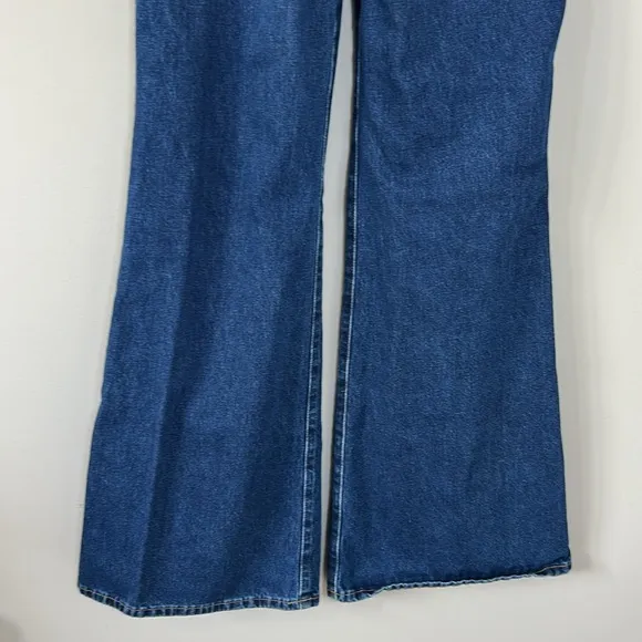 Wrangler Wanderer Jean Indigood Earthwash Women High Rise Flare Stretch 28 x 34