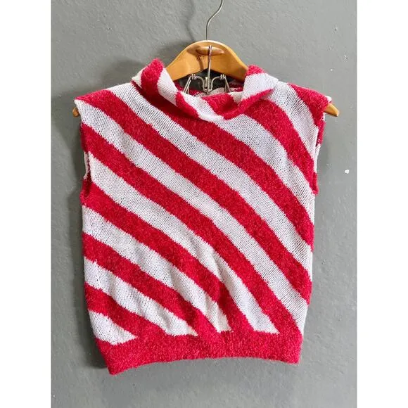 Y2K Cherry Red Fuzzy Knit 3 Piece Set Holiday Party Perfect Size S/M
