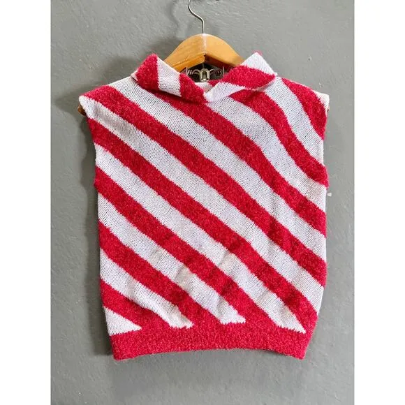 Y2K Cherry Red Fuzzy Knit 3 Piece Set Holiday Party Perfect Size S/M