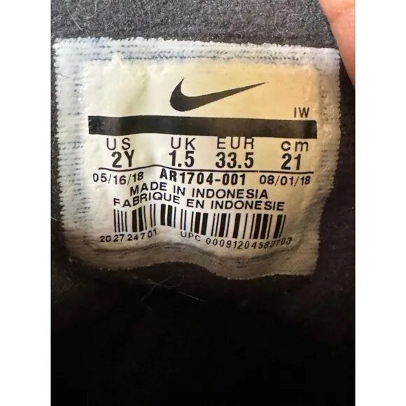 Youth 2y Nike Manoa SE Black Habanero Hiking Snow Boots AR1704-001