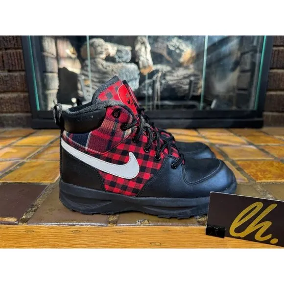 Youth 2y Nike Manoa SE Black Habanero Hiking Snow Boots AR1704-001