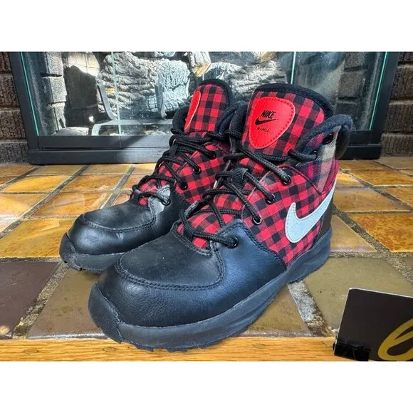 Youth 2y Nike Manoa SE Black Habanero Hiking Snow Boots AR1704-001