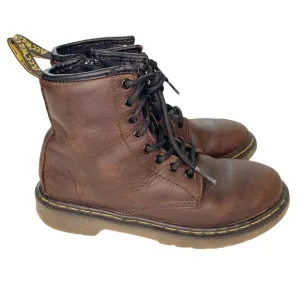 Youth Doc Martens Brown Leather Lace Up Combat Boots AW004 Size 2