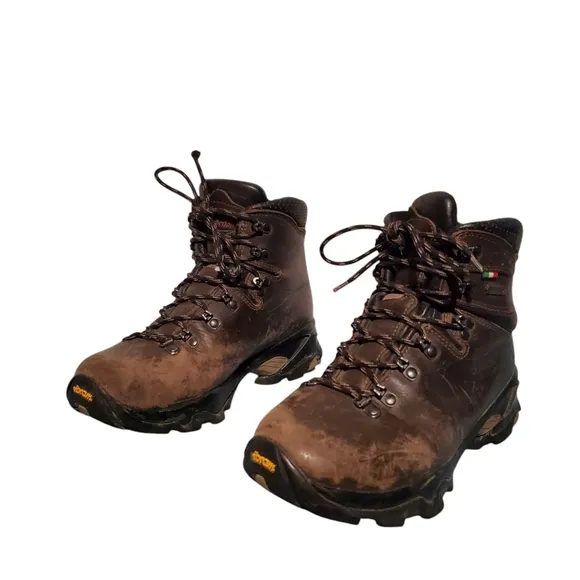 Zamberlan Brown Leather Lace-Up Ankle Hiking Boots Women's 7H, Made In Italy