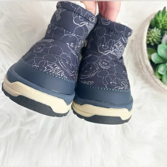 Zara Kids Disney Mickey Mouse Blue Snow Rain Boots Size 22