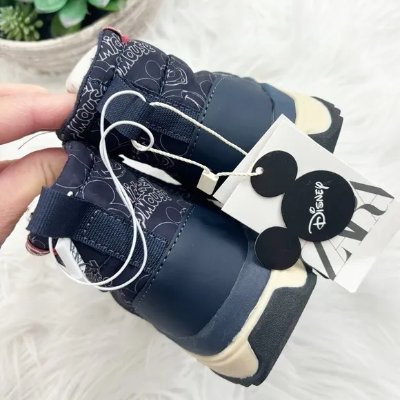 Zara Kids Disney Mickey Mouse Blue Snow Rain Boots Size 22